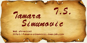 Tamara Simunović vizit kartica